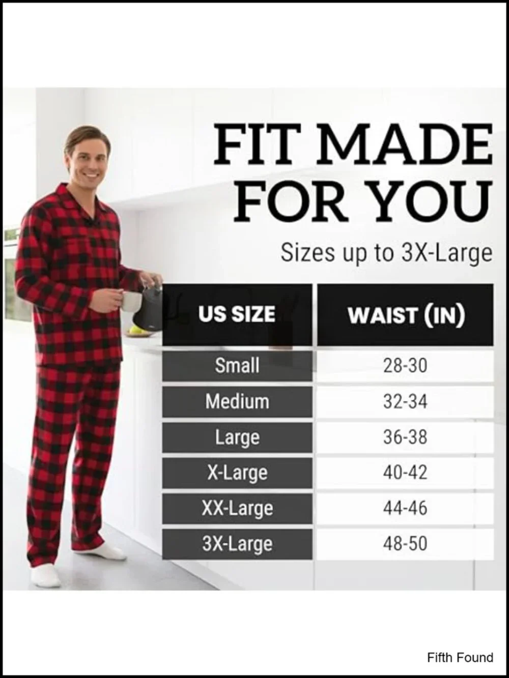 Men's Plaid Button Front Flannel Pajamas Set Long Sleeve Long Pant